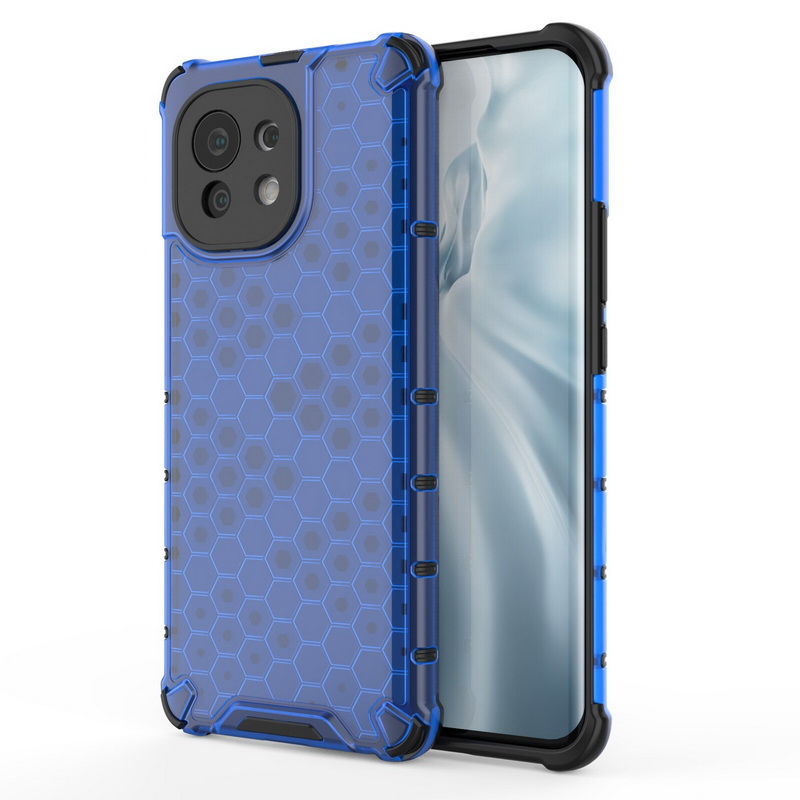 Case Xiaomi Mi 11 Lite #เคสฝาหลังกันกระแทก Honeycomb Shock Absorber TPU + PC + Silicone Hybrid