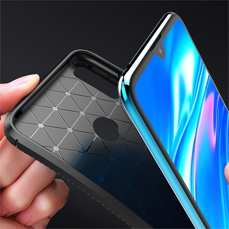 Case Huawei Y7 2019 #เคสฝาหลังนิ่ม Carbon Fiber Anti-drop TPU Protection