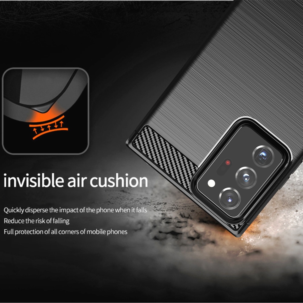 เคส Samsung Galaxy Note 20 / Note 20 5G #เคสคาร์บอนไฟเบอร์ ผิวขัดแปรง Brushered TPU Back Case