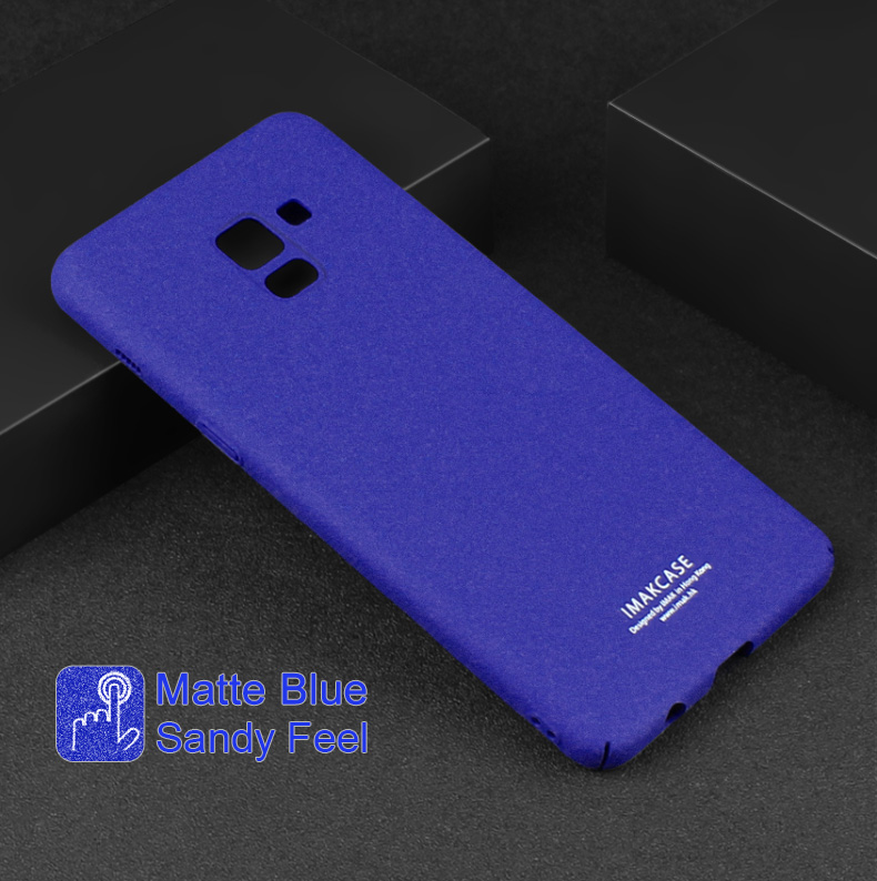 เคส Samsung Galaxy A8 (2018) #เคสฝาหลังพลาสติก IMAK Cowboy Shell พร้อมขาตั้งแหวน + ฟิล์มกันรอย
