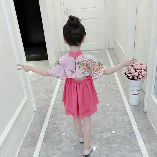 กี่เพ้ากิโมโนโทนชมพู เด็กหญิง