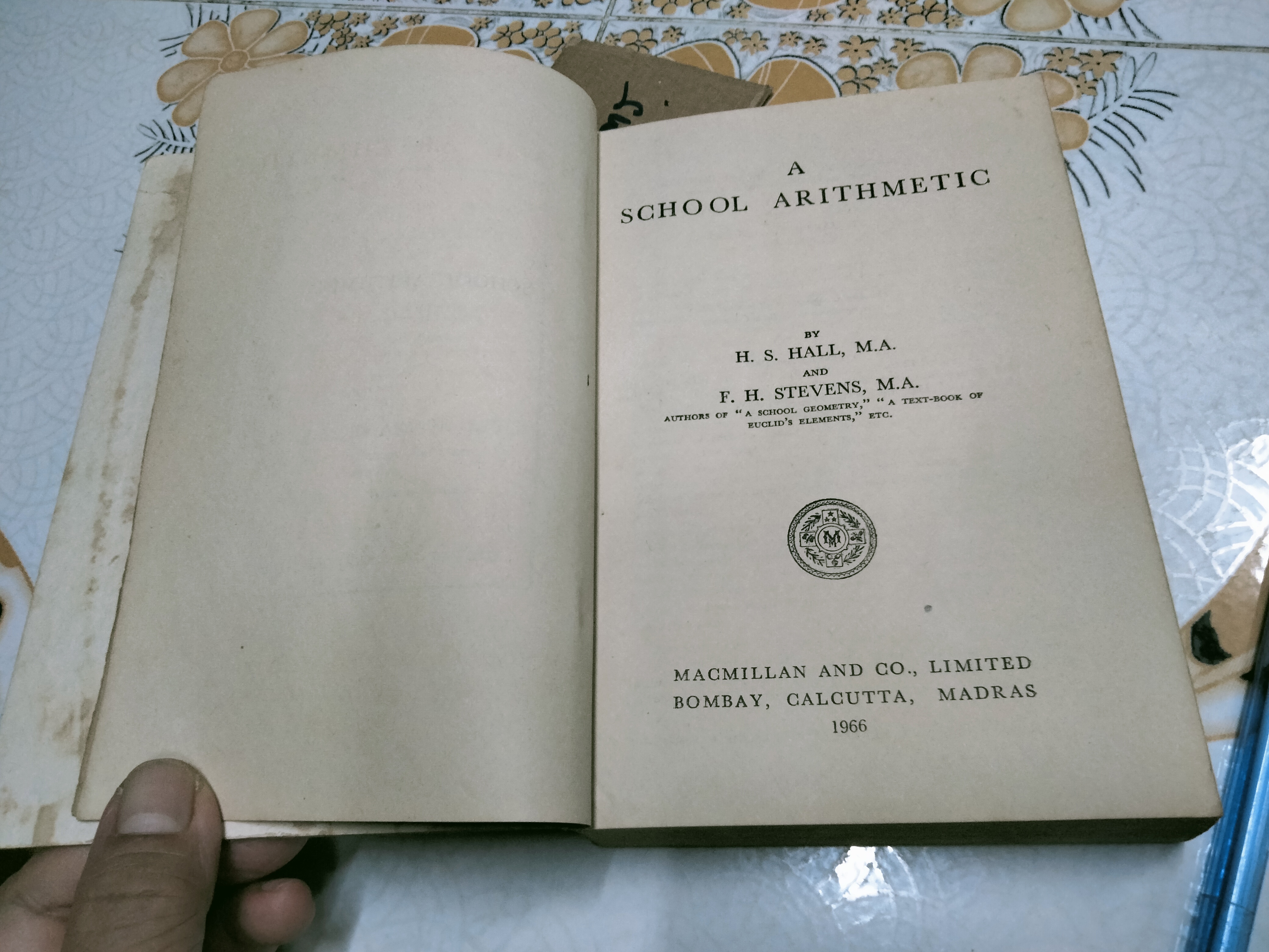 A SCHOOL ARITHMETIC FOR INDIA BY HALL AND STEVENS (with answers) ปกแข็ง **สินค้าหมด**
