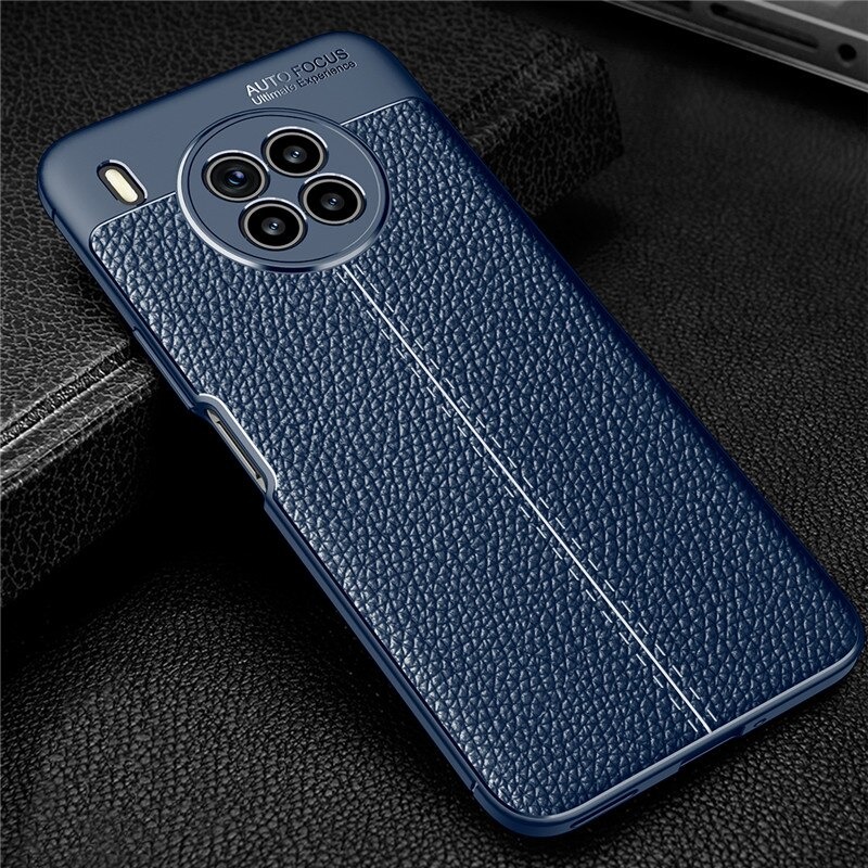 Case Huawei Nova 8i#เคสฝาหลัง TPU ผิวลิ้นจี่ช่วยป้องกันลายนิ้วมือและกันลื่นได้ดี