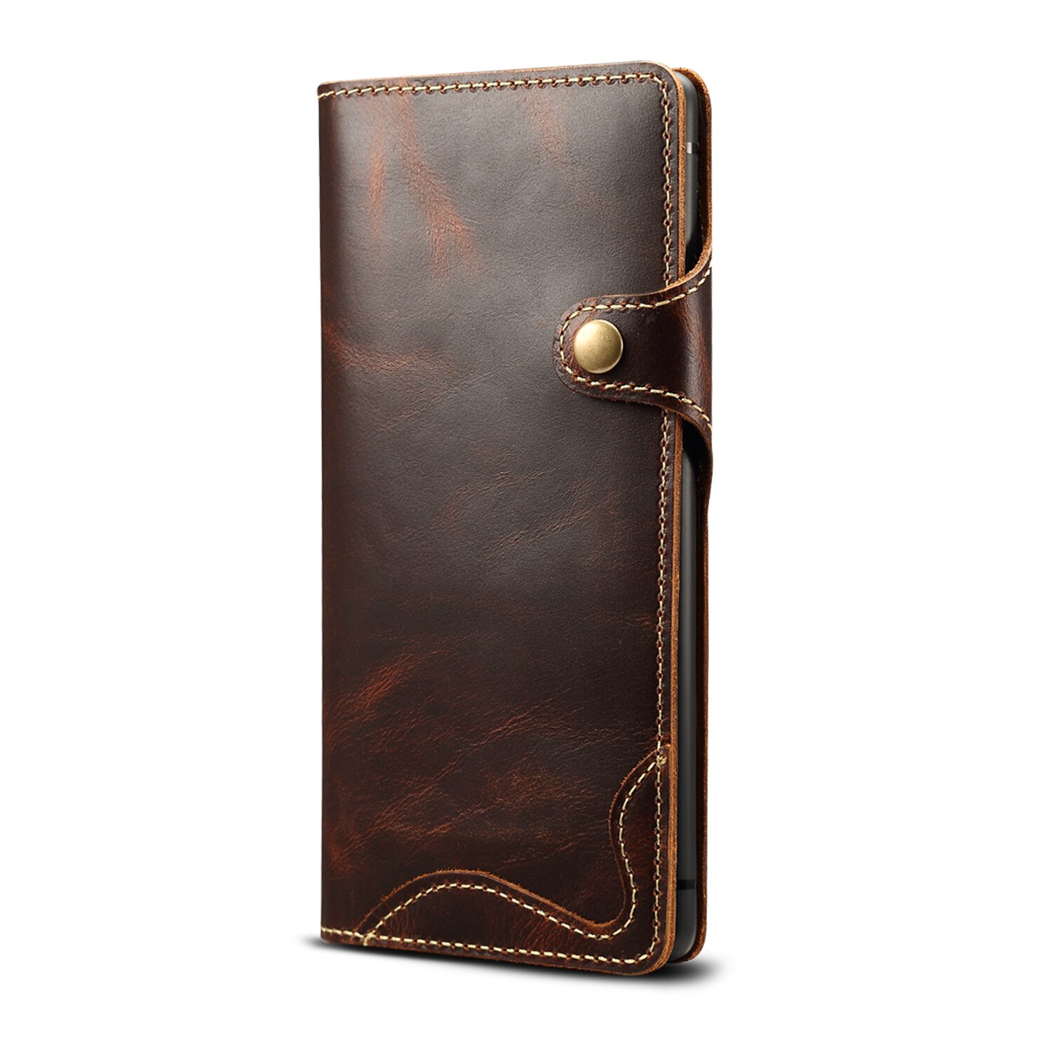 เคส iphone 11 6.1 นิ้ว #เคสฝาพับหนังแท้พร้อมสายคล้อง Genuine Wallet Leather Phone Cover with Lanyard