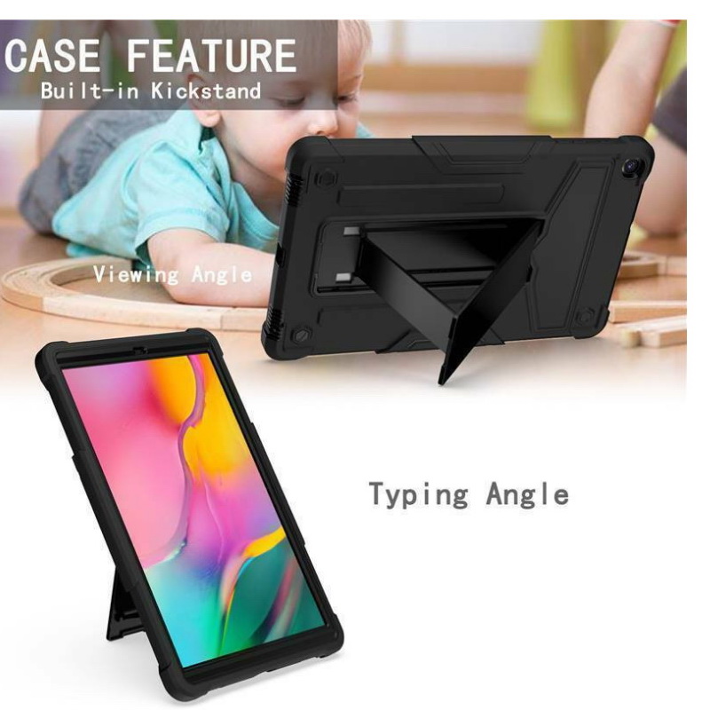 Case Samsung Galaxy Tab A 10.1 (2019) SM-T510 SM-T515 #เคสฝาหลังกันกระแทกมีขาตั้ง Kickstand PC Silicone Armour Defender