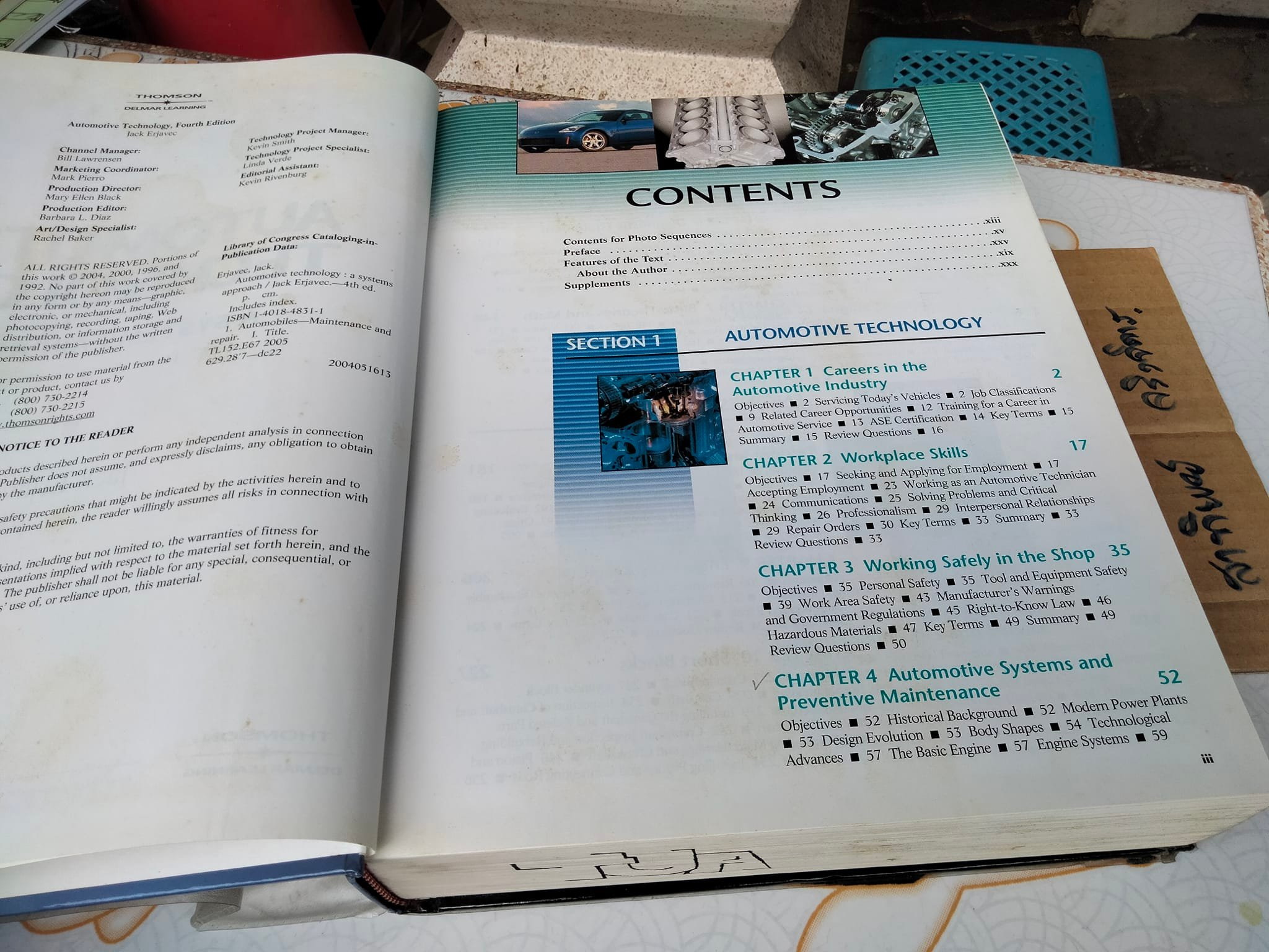 Automotive Technology A Systems Approach , 4th Edition by Jack Erjavec (มือสอง ปกแข็ง)