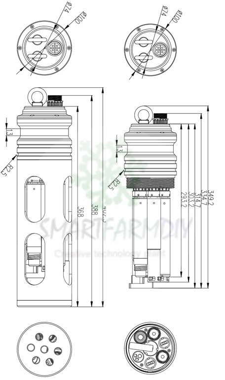 Multisensor dissolved oxygen conductivity turbidity pH ORP Chlorophyll water sensor RS485 modbus