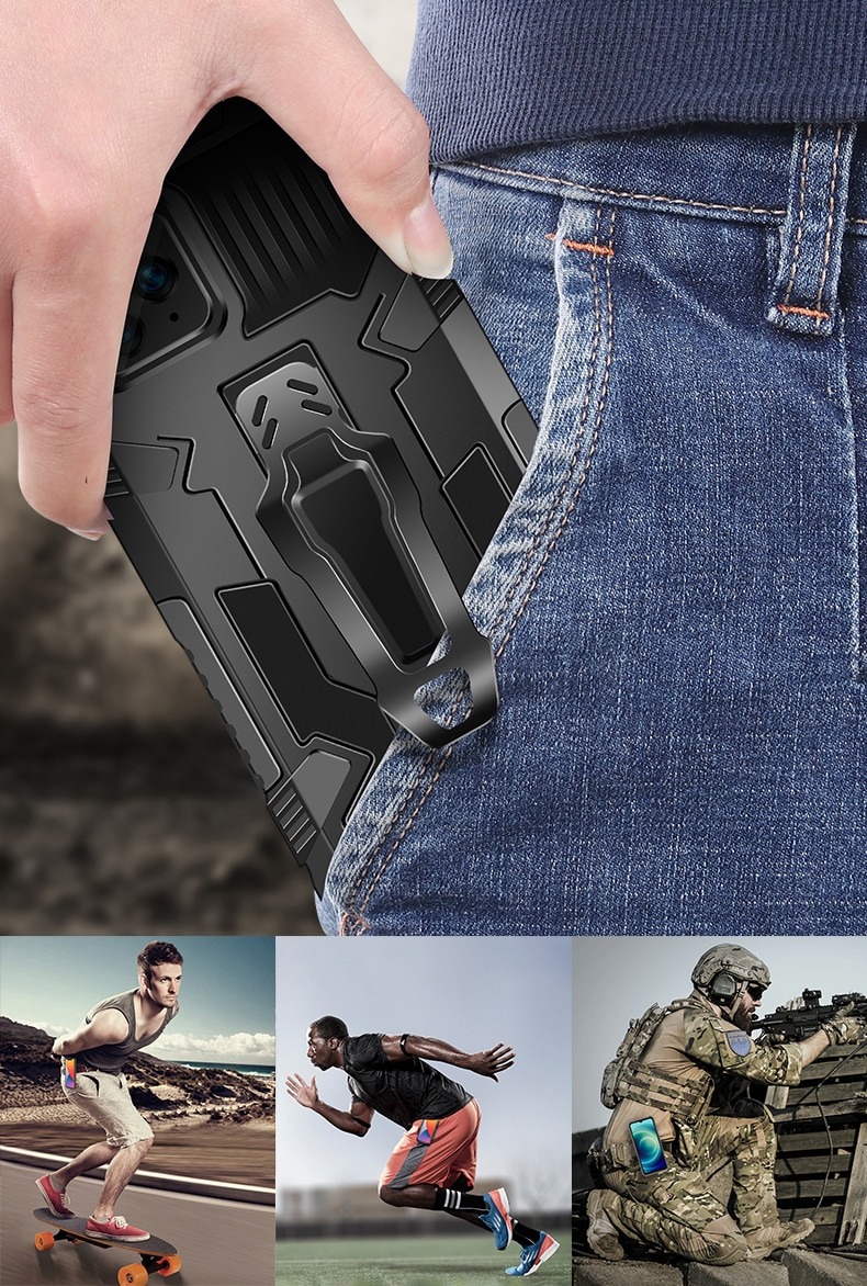 Case Xiaomi 11T / 11T Pro #เคสฝาหลังกันกระแทกมีคลิบหนีบ ไฮบริด พลาสติก+TPU Heavy Duty Rugged Hybrid