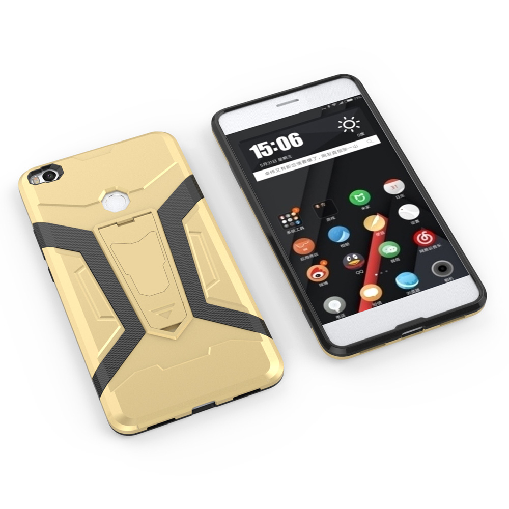 เคส Xiaomi Mi Max 2 #เคสฝาหลังไฮบริด TPU+PC พร้อม Kickstand ขาตั้งในตัวสีสันสวยงาม
