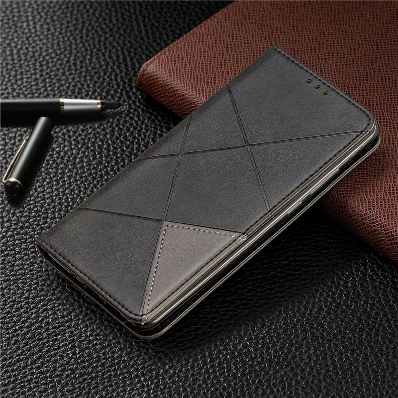เคส Samsung Galaxy S21+ #เคสฝาพับหนัง PU มีช่องเสียบ ID บัตรอื่นๆในตัว Geometric Pattern Leather Card Holder Protective (สินค้าตัวอย่างสินค้าจริงตรงตามรุ่น)