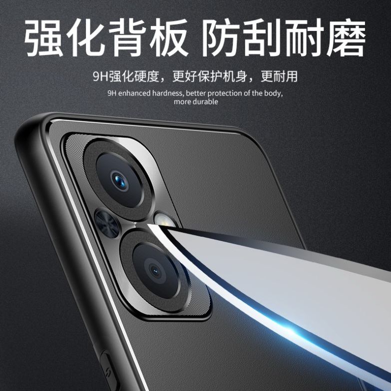 Case OPPO Reno 7z 5G #เคสฝาหลังไฮบริด Metal +TPU Shockproof metal back plate Phone Back Cover