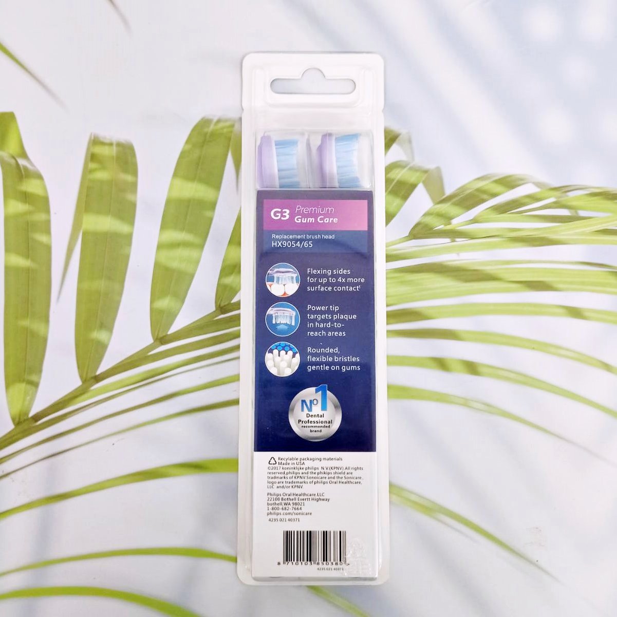 Philips® Sonicare G3 Premium Gum Care Brush Heads 4 Brush Heads หัวแปรงสีฟันไฟฟ้า รีฟิว 4 หัว รุ่น G3 HX9054/65 White