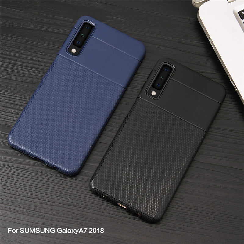 Case Samsung Galaxy A7 (2018) #เคสฝาหลังฝาหลัง TPU นิ่มผิวกันลื่นยืดหยุ่นทนทาน