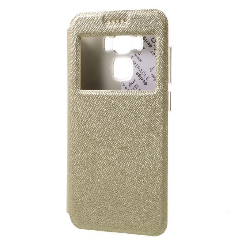 Case Asus Zenfone 3 Max ZC553KL เคสหนังฝาพับมีช่องวิว Cross Texture Leather Stand Flip Phone Cover