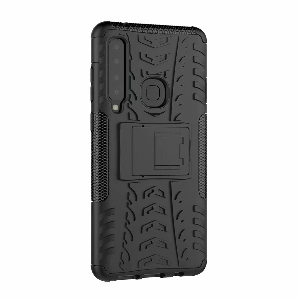 เคส Samsung Galaxy A9 (2018) #เคสฝาหลังกันลื่น Cool Tyre Pattern Kickstand (PC + TPU)