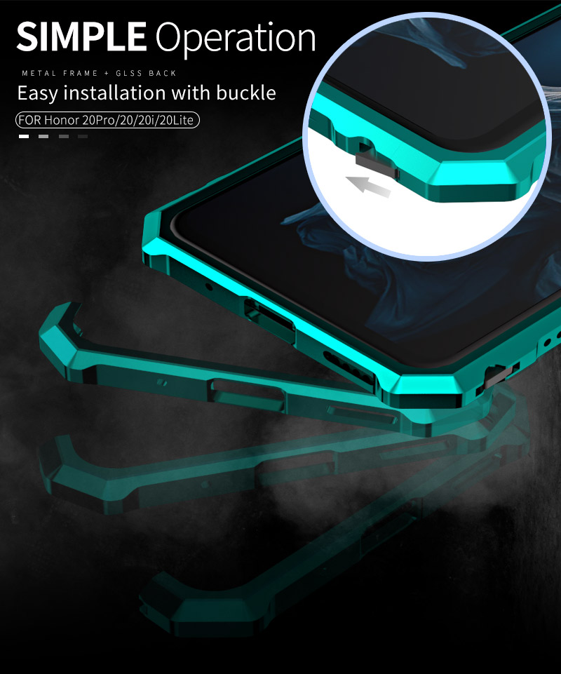 Case Huawei Nova 5T #(พร้อมส่ง)เคสกรอบโลหะแผ่นหลังกระจกนิรภัยแข็ง Metal Frame + Glass Back Hard Cover