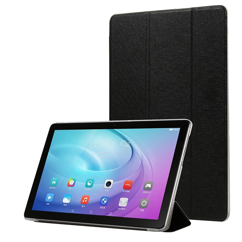 Case Samsung Galaxy Tab S6 Lite 10.4 SM-P610 P615 P617 #เคสฝาพับหนัง PU พับสามพับ Silk Texture Leather Stand Case