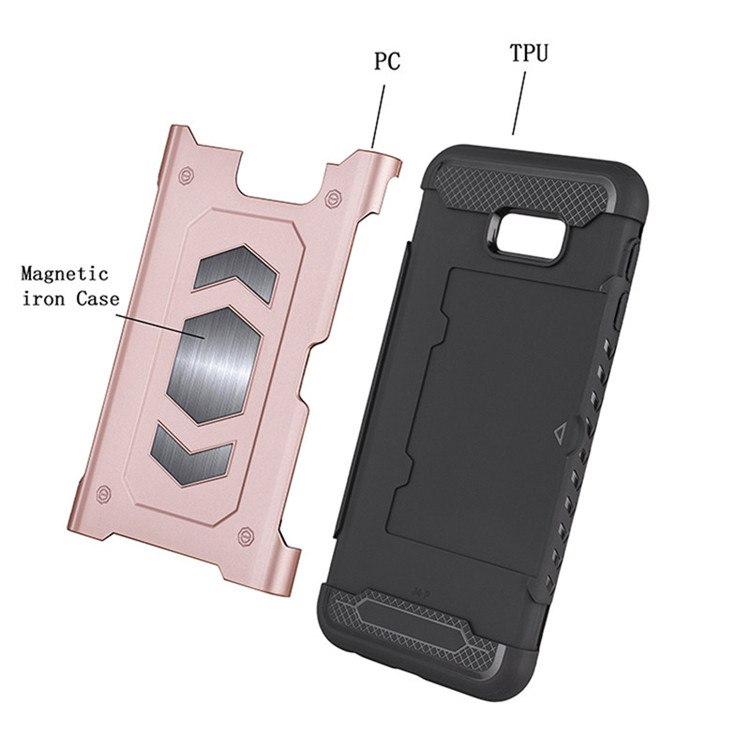 Case Samsung Galaxy J4+ #เคสฝาหลัง PC + TPU มีช่องใส่บัตร