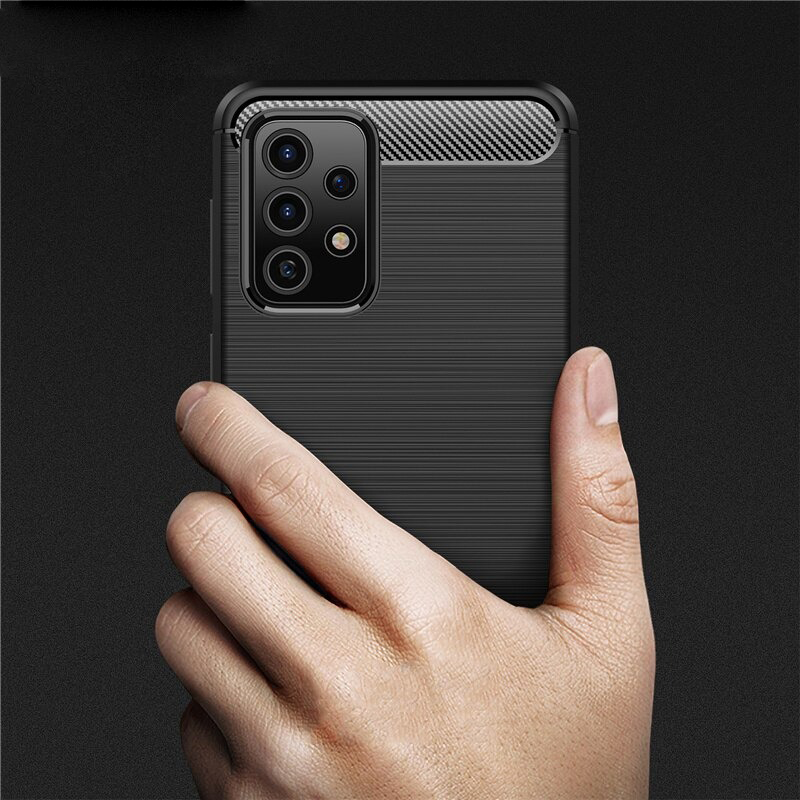 เคส Samsung Galaxy A13 5G #เคสฝาหลังตกแต่งคาร์บอนไฟเบอร์ ผิวขัดแปรง Brushered TPU Back Case