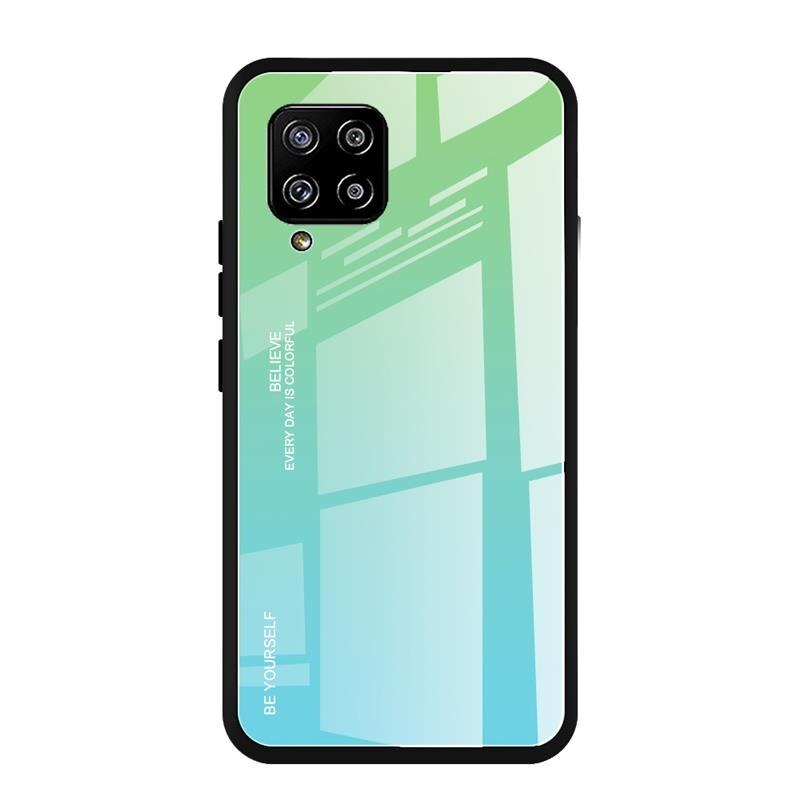 เคส Samsung Galaxy A42 5G #เคสฝาหลัง Gradient Color Glass + PC + TPU Hybrid Case