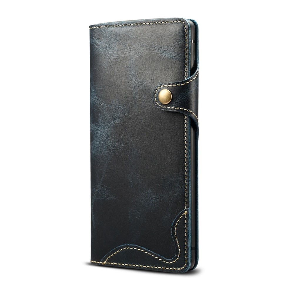 Case iPhone 13 Pro#เคสฝาพับหนังแท้พร้อมสายคล้อง Genuine Wallet Leather Phone Cover with Lanyard