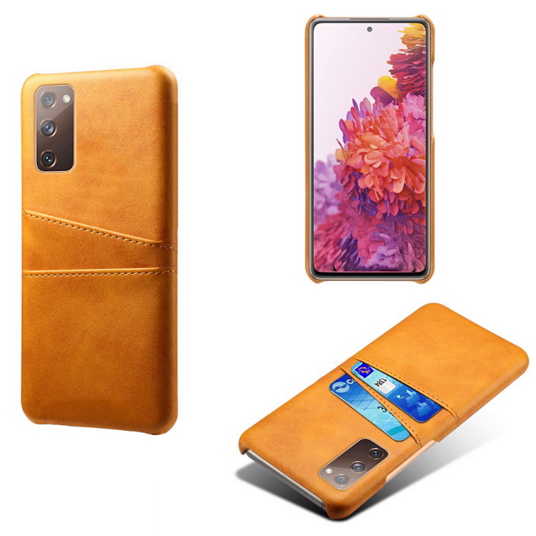 Case Samsung Galaxy S20 FE / S20 FE 5G #เคสแบบฝาหลังหุ้มหนัง Double Card Slots PU Leather Coated