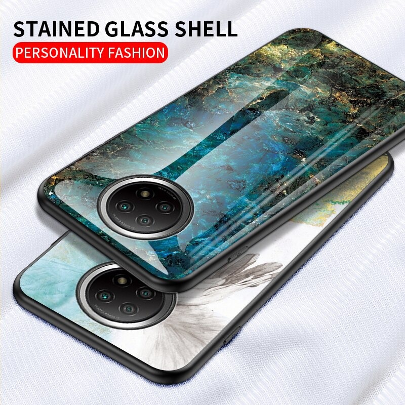 Case Redmi Note 9T 5G #เคสฝาหลัง Gradient Color ลายหินอ่อน Glass + PC + TPU Hybrid Case