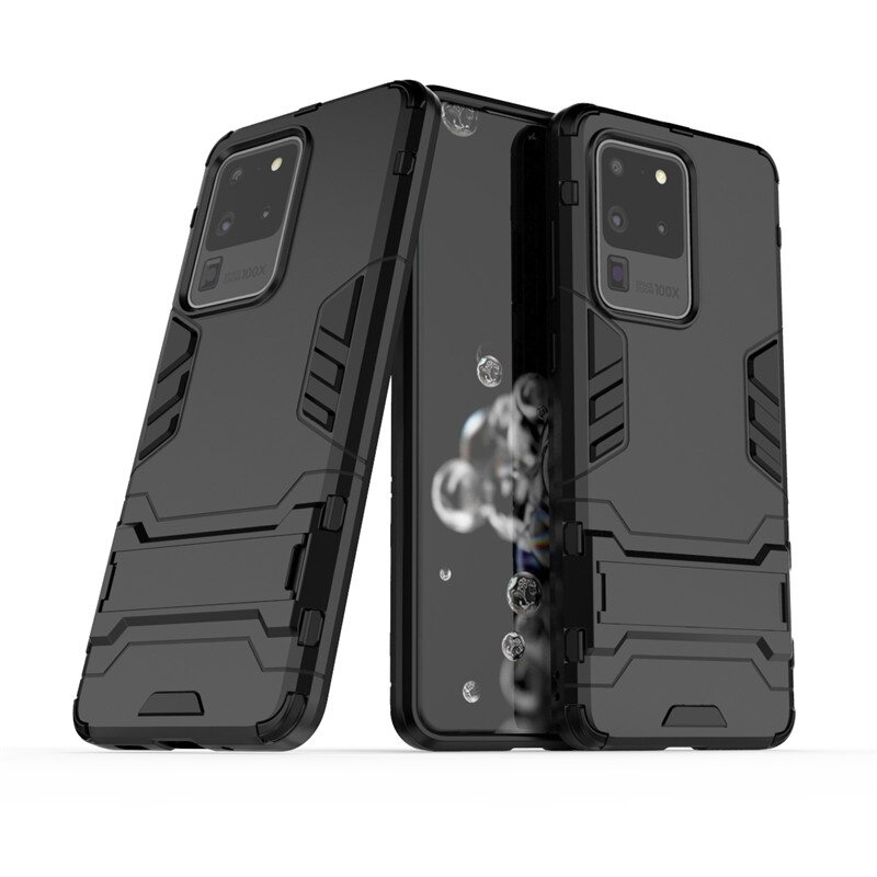 เคส Samsung Galaxy S20 Ultra / S20 Ultra 5G #เคสฝาหลังพลาสติก ไฮบริด TPU + Kickstand