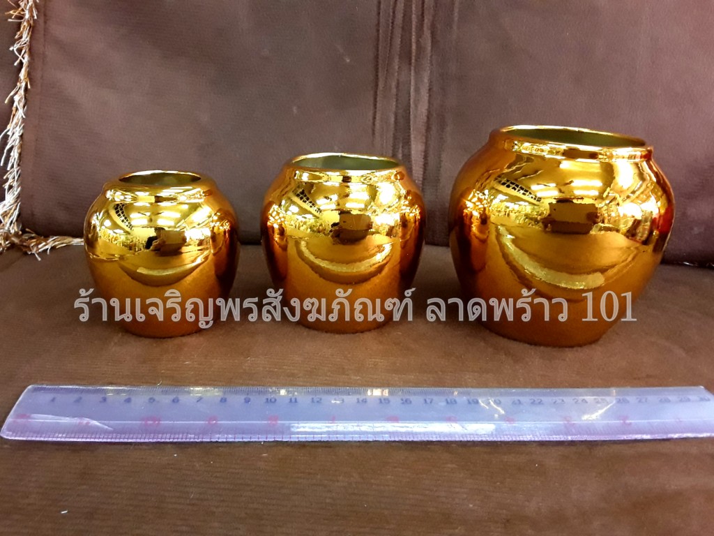 โอ่งเงินโอ่งทอง แบบเซรามิก มี 3 ขนาด โอ่งเงินทอง ตุ่มเงินตุ่มทอง ตุ่มเงินทอง โอ่งตั้งศาล โอ่ง โอ่งน้ำ เครื่องตั้งศาล