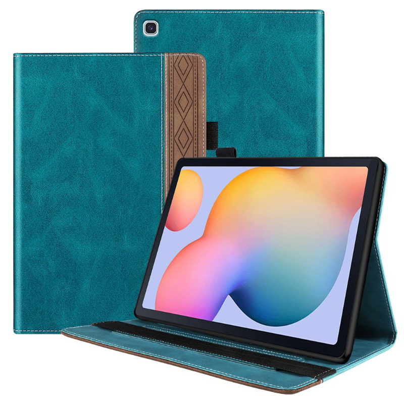 เคส Samsung Galaxy Tab S6 Lite 10.4 SM-P610 P615 P617 #เคสแบบฝาพับหนัง PU มีช่องใส่บัตรสีทูโทน