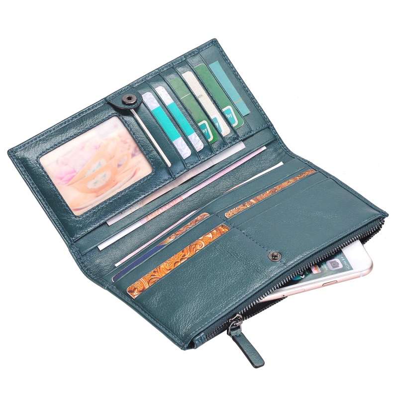 Case Huawei Y6 II Honor 5A รูปแบบกระเป๋าใส่โทรศัพท์และกระเป๋าสตางค์แบบ 2-in-1หนังแท้ Genuine Leather Zipper Wallet Mobile Phone Pouch Case