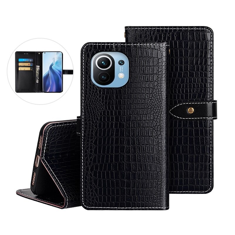Case Xiaomi 11 Lite 5G NE #เคสฝาพับหนัง PU รูปแบบหนังจระเข้สไตล์กระเป๋าสตางค์สวยงามทันสมัย