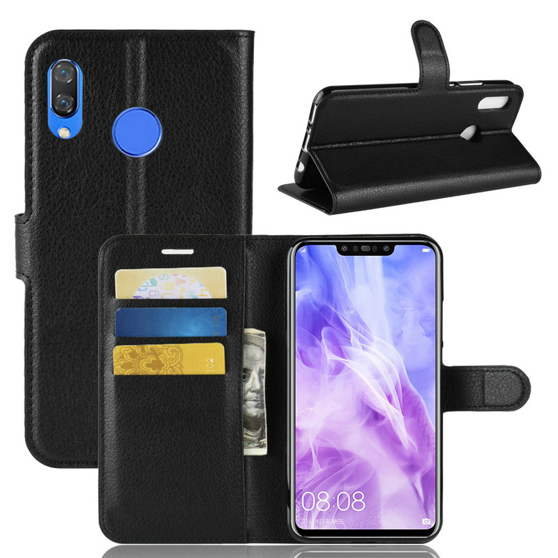 Case Huawei nova 3i #เคสฝาพับสไตล์กระเป๋าสตางค์หนัง PU ผิวลิ้นจี่
