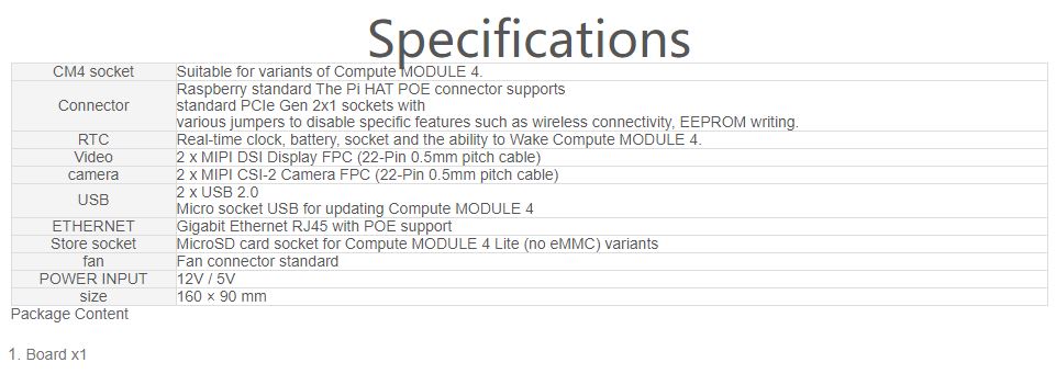 บอรด์ Official Raspberry Pi Compute 4 Module IO Board