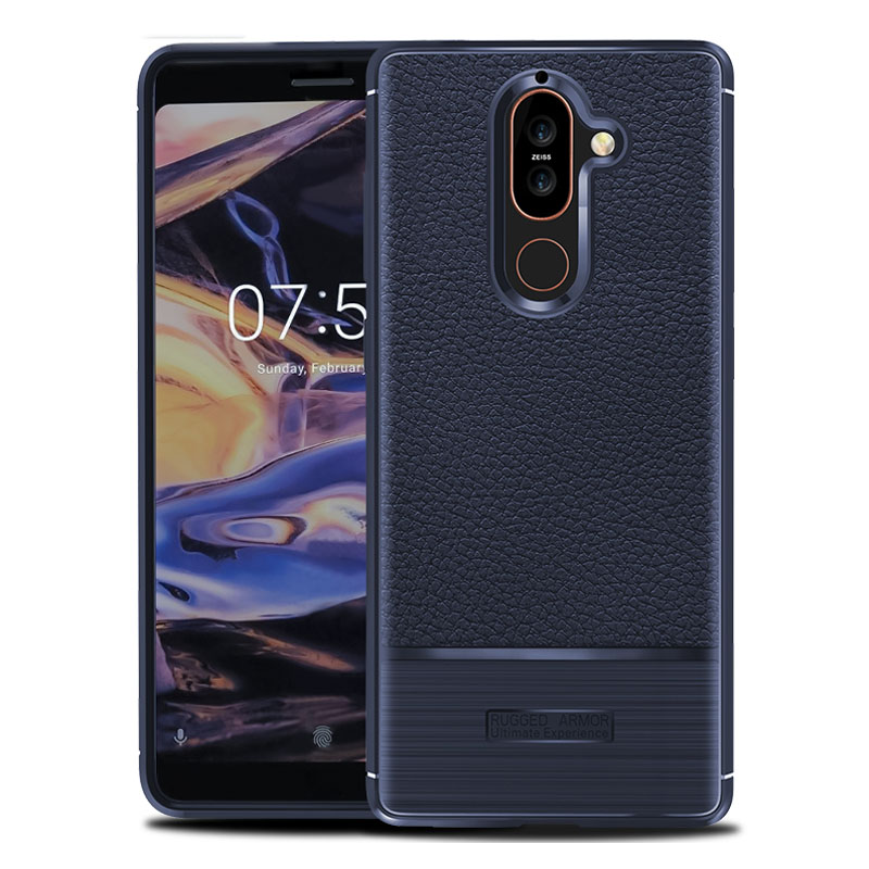 Case Nokia 7 plus #เคสฝาหลัง TPU นิ่มผิวลิ้นจี่กันลื่นคุณภาพดีราคาถูก