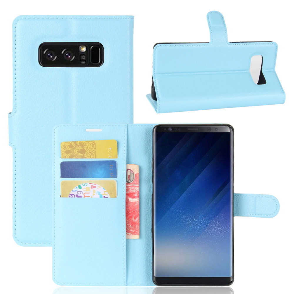 เคส Samsung Galaxy Note 8 #เคสสไตล์กระเป๋าสตางค์หนัง PU ผิวลิ้นจี่สีสันสดใส