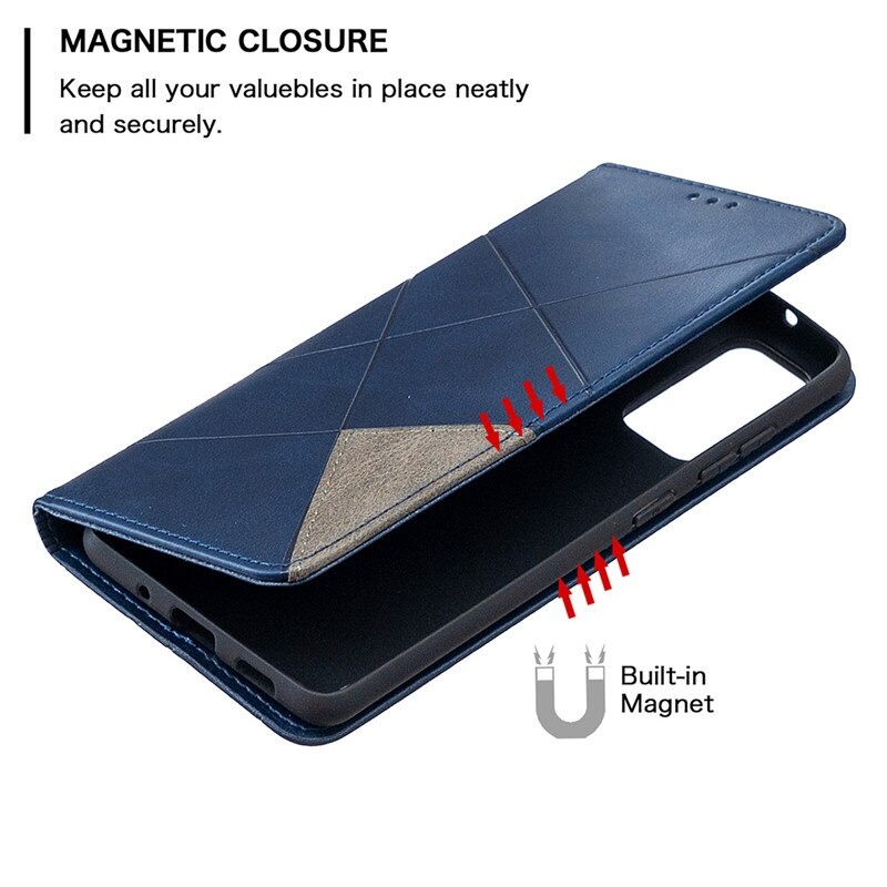 Case Samsung Galaxy A53 5G #เคสฝาพับหนัง PU มีช่องเสียบ ID บัตรอื่นๆในตัว Geometric Pattern Leather Card Holder Protective