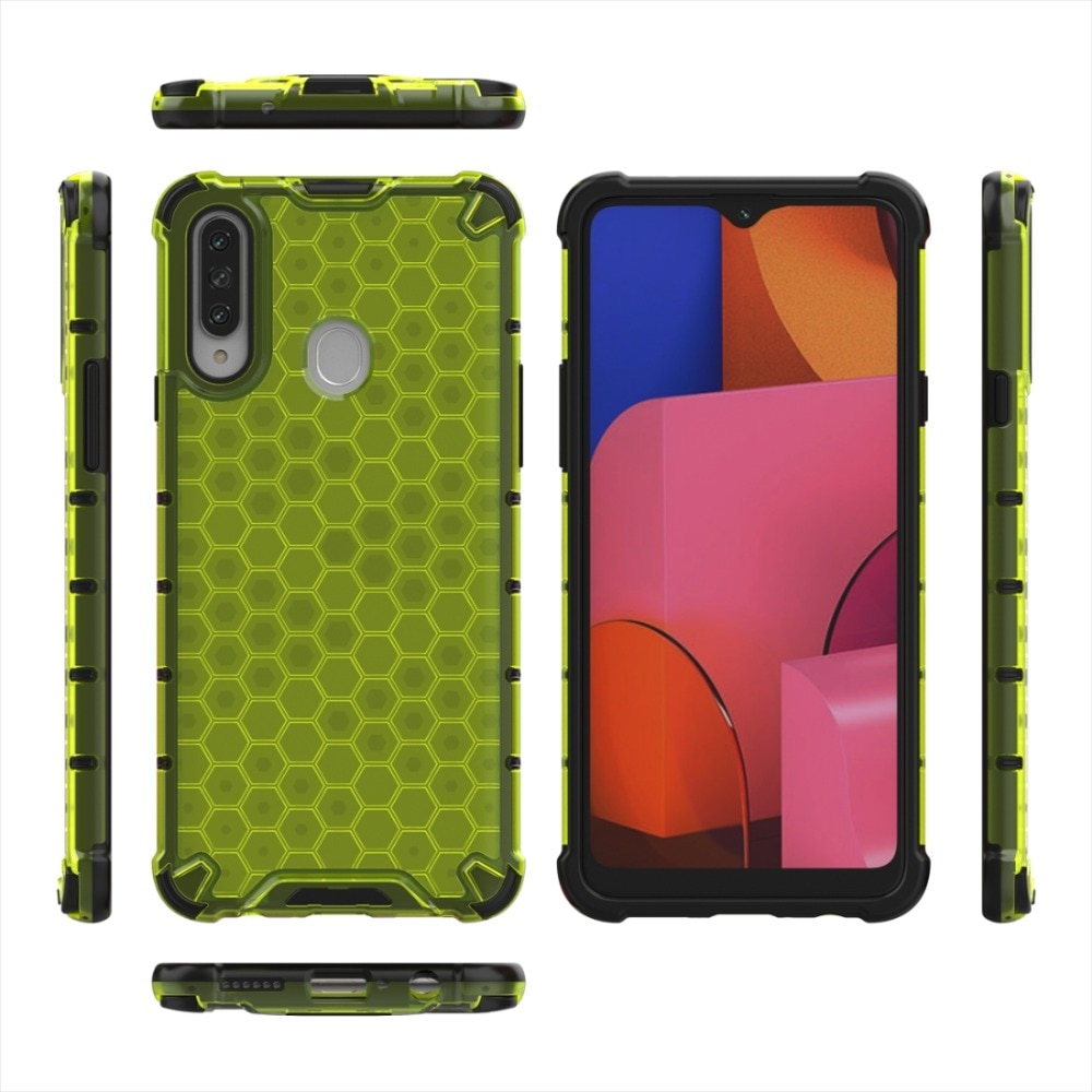 Case Samsung Galaxy A20s #เคสฝาหลังกันกระแทก Honeycomb Shock Absorber TPU + PC + Silicone Hybrid