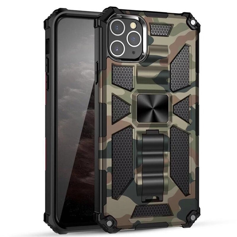 เคส iphone 7 plus / 8 plus #เคสแบบฝาหลัง ไฮบริด PC TPU + Kickstand ลายพราง Camouflage Design
