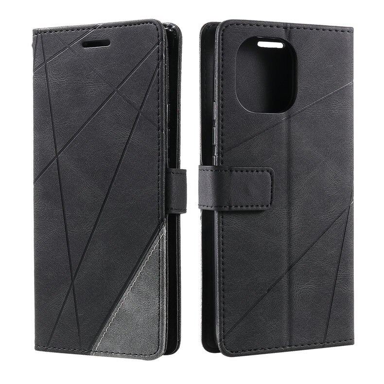 เคส Xiaomi Mi 11 #เคสฝาพับหนัง PU มีช่องเสียบบัตรอื่นๆในตัว Geometric Pattern Leather Card Holder Protective