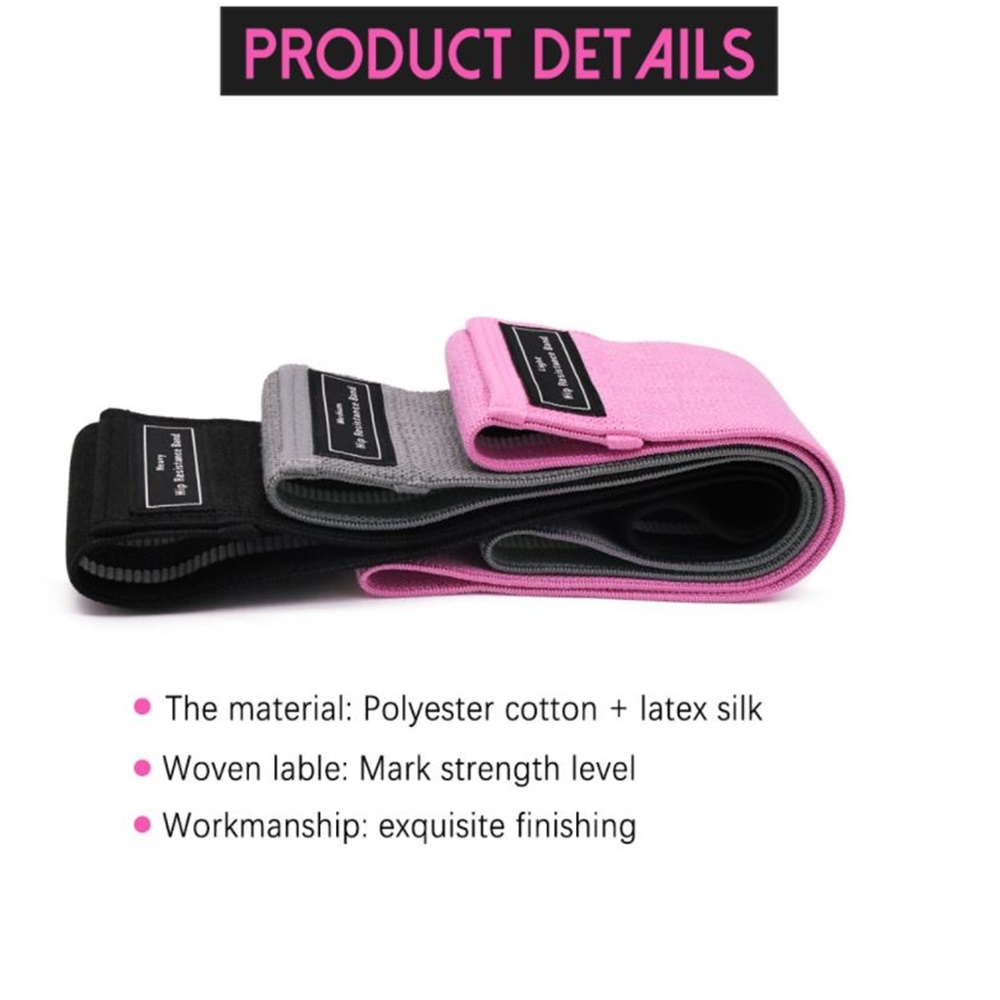 ยางยืดแรงต้านออกกำลังกาย แบบผ้า 3 เส้น Resistance Band (W04)