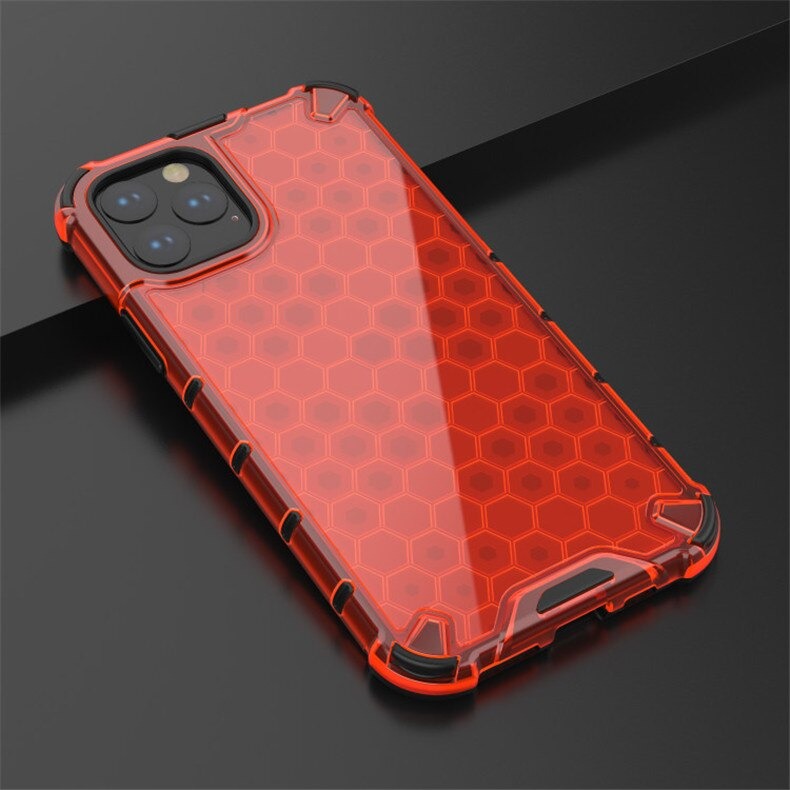 เคส iPhone 13#เคสฝาหลังกันกระแทก Honeycomb Shock Absorber TPU + PC + Silicone Hybrid
