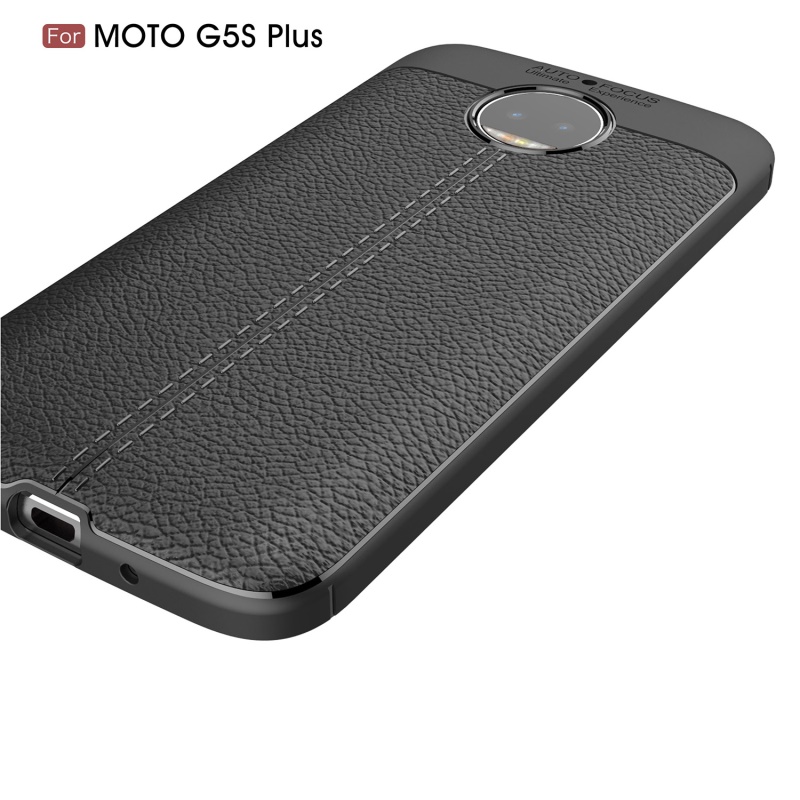 เคส Moto G5S Plus 5.5 นิ้ว #เคสฝาหลังหนังPU ผิวลิ้นจี่ช่วยป้องกันลายนิ้วมือและกันลื่นได้ดี