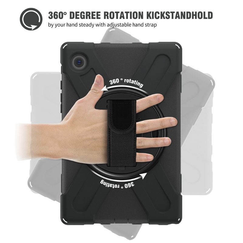 เคส Samsung Galaxy Tab S8+ 5G 12.4" #เคสฝาหลังกันกระแทกมีที่สวมมือพร้อมสายคล้องไหล่