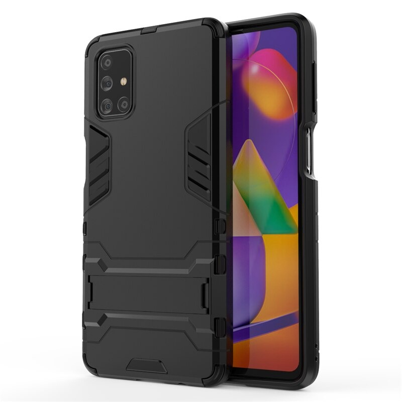 เคส Samsung Galaxy M51 #เคสฝาหลังพลาสติก ไฮบริด TPU + Kickstand