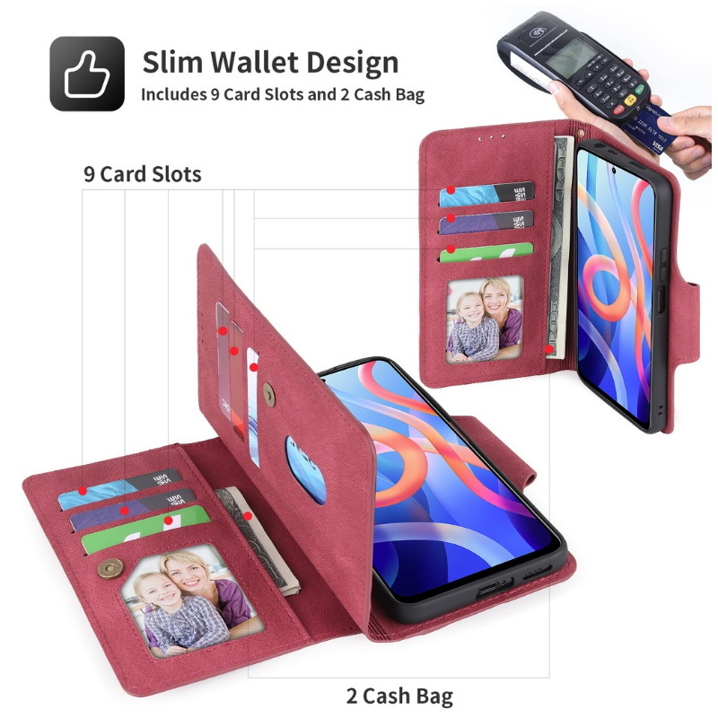 เคส iphone 7 plus / 8 plus#เคสฝาพับหนัง PU แบบกระเป๋าสตางค์มีสายคล้องมือ มีที่เก็บบัตรหลายช่อง Retro Wallet Leather Multi Card slot