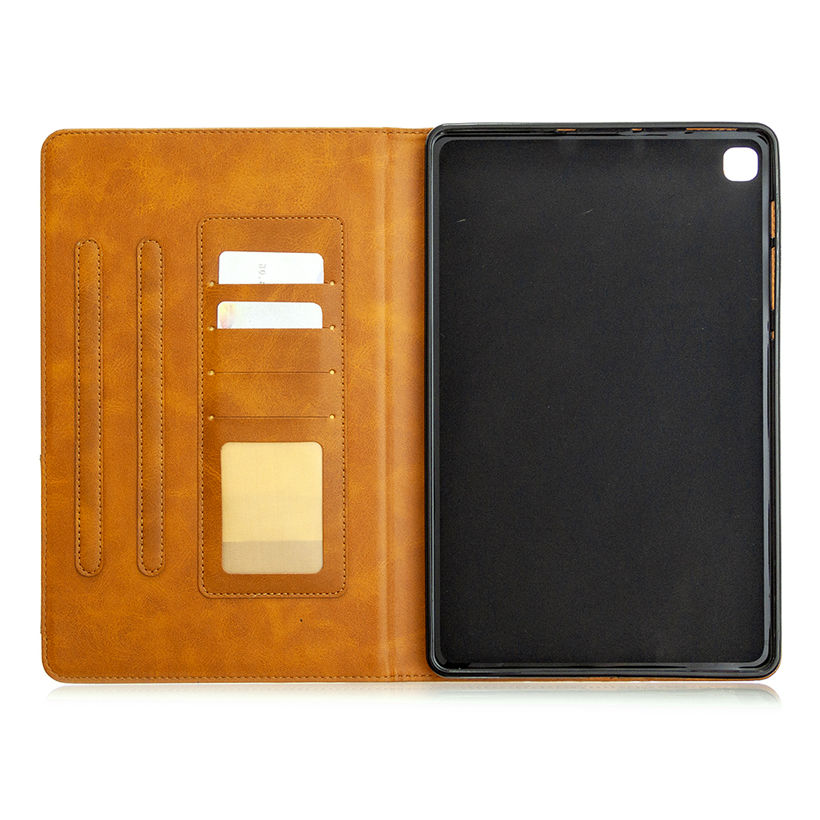 เคส Samsung Galaxy Tab S6 Lite 10.4 SM-P610 P615 P617 #เคสฝาพับหนัง PU มีช่องเสียบ ID บัตรอื่นๆในตัว Geometric Pattern Leather Card Holder Protective
