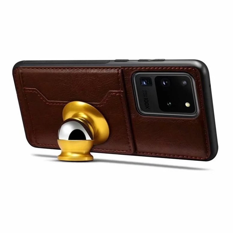 เคส Samsung Galaxy S20 Ultra / S20 Ultra 5G #เคสฝาหลัง TPU เคลือบหนัง PU Crazy Horse Leather Coated PC + TPU Hybrid