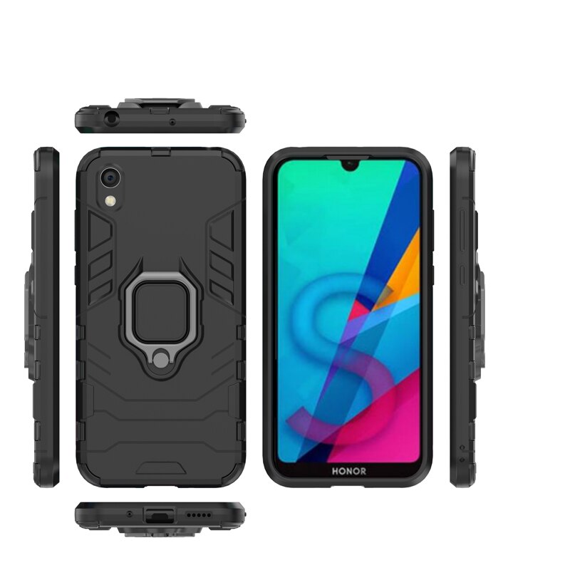 Case Huawei Y5 (2019) #เคสฝาหลังพลาสติกแข็ง +TPU Hybrid Case มีแหวนสวมนิ้วโลหะ