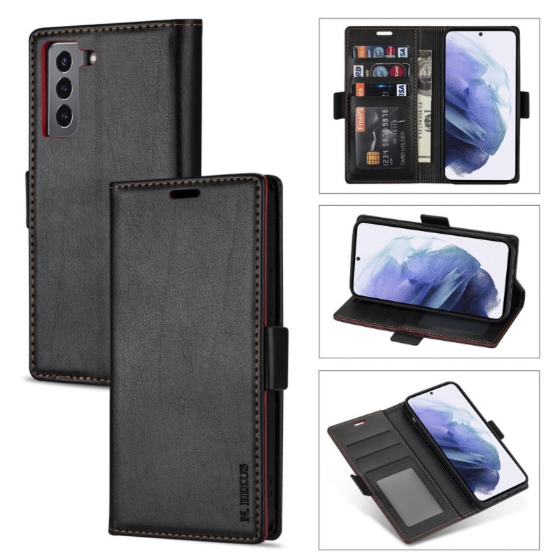 เคส Samsung Galaxy S22+ 5G #เคสฝาพับหนัง PU มีแถบปิดแม่เหล็กสไตล์กระเป๋าสตางค์